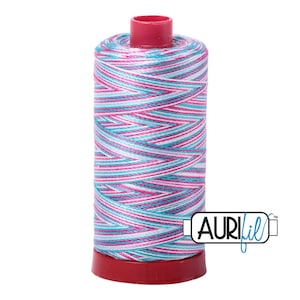 AURIFIL 4647 Berrylicious Magenta Teal Variegated MAKO 12 Weight Wt 350 M 356Yd Spool Quilt Cotton Quilting Thread