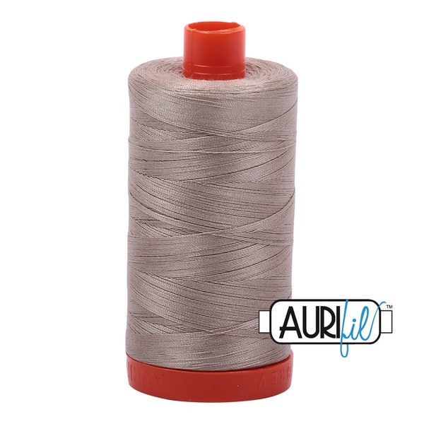 AURIFIL 5011 Rope Beige MAKO 50 Weight Wt 1300m 1422y Spool Mink Taupe Brown Quilt Cotton Quilting Thread