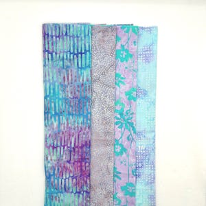 Assorted Batik 4 Half Yards Blue Aqua Purple Gray Grey Stash Builder Marbled Batik Cotton Batik Fabric 2 Total Yards A72