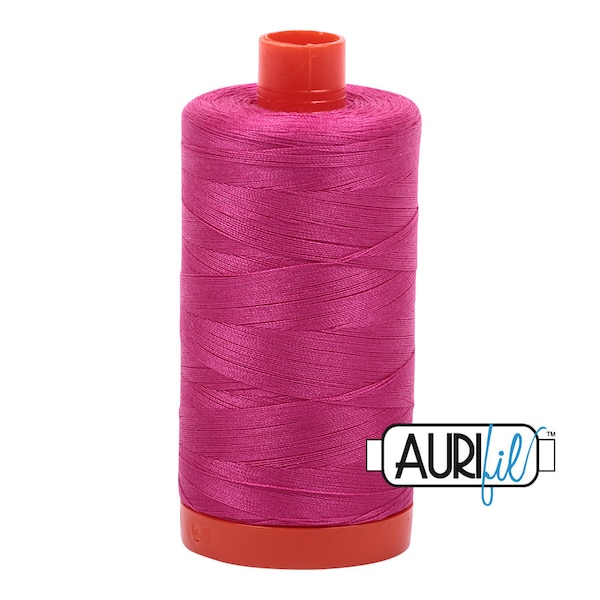 AURIFIL 4020 Fuchsia MAKO 50 Weight Wt 1300m 1422y Spool Bright Hot Pink Quilt Cotton Quilting Thread