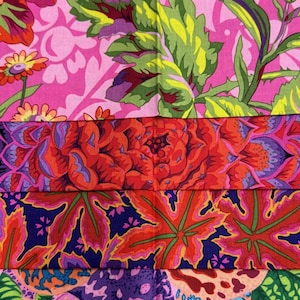 Freespirit Kaffe Fassett 4 Piece FQ Bright Red Blue Green Purple Pink Stash Builder Fat Quarters 18x22 Inch Quilting Fabric KAF8