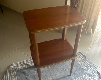 Small two-tier wooden shelf