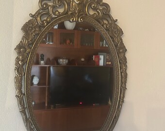 Vintage brass mirror