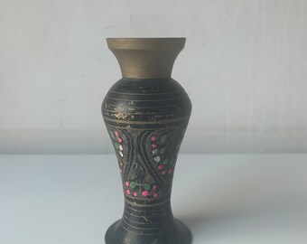 Handdekorierte Vintage-Blumenvase