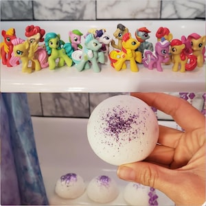 All Natural Bath Bombs for Kids Organic Coconut Oil Dye-free My Little Pony Bath Bomb Toy Inside Clean Ingredients Unscented Available