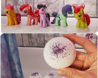 All Natural Bathbombs for Kids Organic Coconut Oil Dye-free With My Little Pony Toy Inside