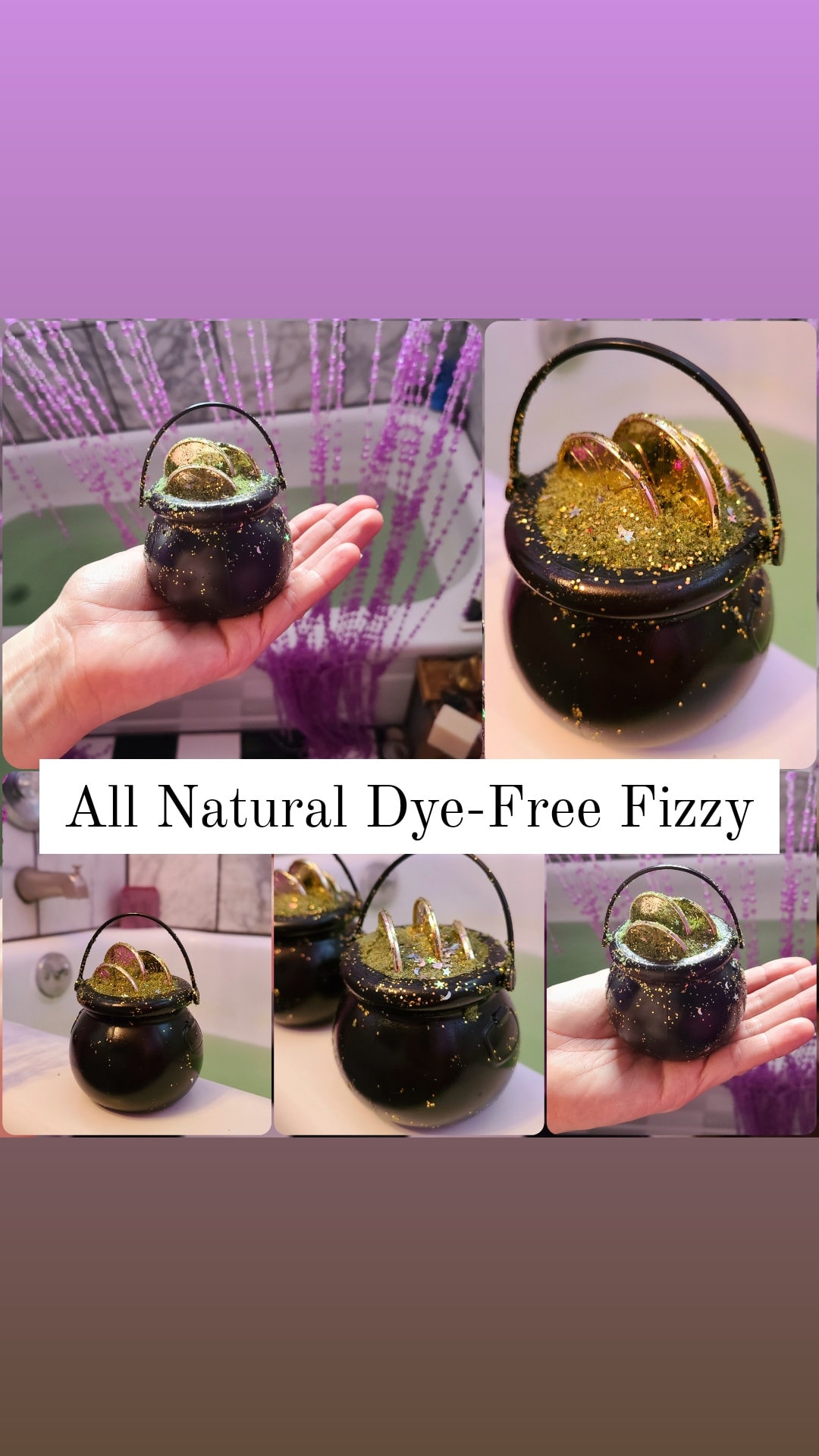 St Patrick's Day Bath Bomb Pot, Toy Coins Inside, Dye-Free