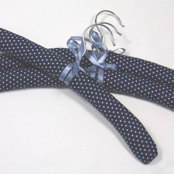 Coat hangers, set of 3, blue, padded, selectable: fabric, width