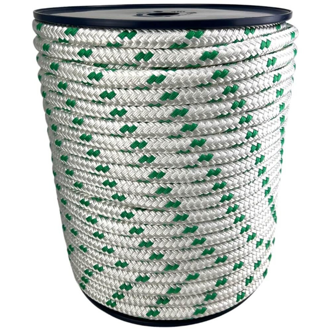 16mm White & Green Double Braid Polyester Rope, 100 Metre Reel - Etsy