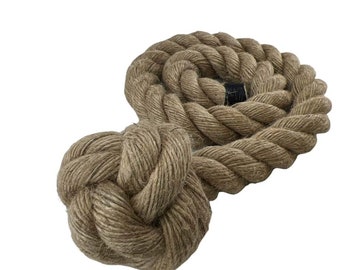 8 Meters Natural Jute Rope 24mm Twisted Decking Cord Garden Boating Sash Campin 