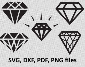 Diamonds SVG/ Diamonds DXF/ Diamonds silhouette Clipart/ Svg Files, printing design, cutting, png, pdf, DXF, diamonds vector, diamond, gem