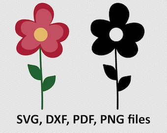Flower svg / Flower dxf / Flower silhouette, Svg Files, printing design, cutting, png, pdf, DXF, Flower vector, Nature, chamomile svg
