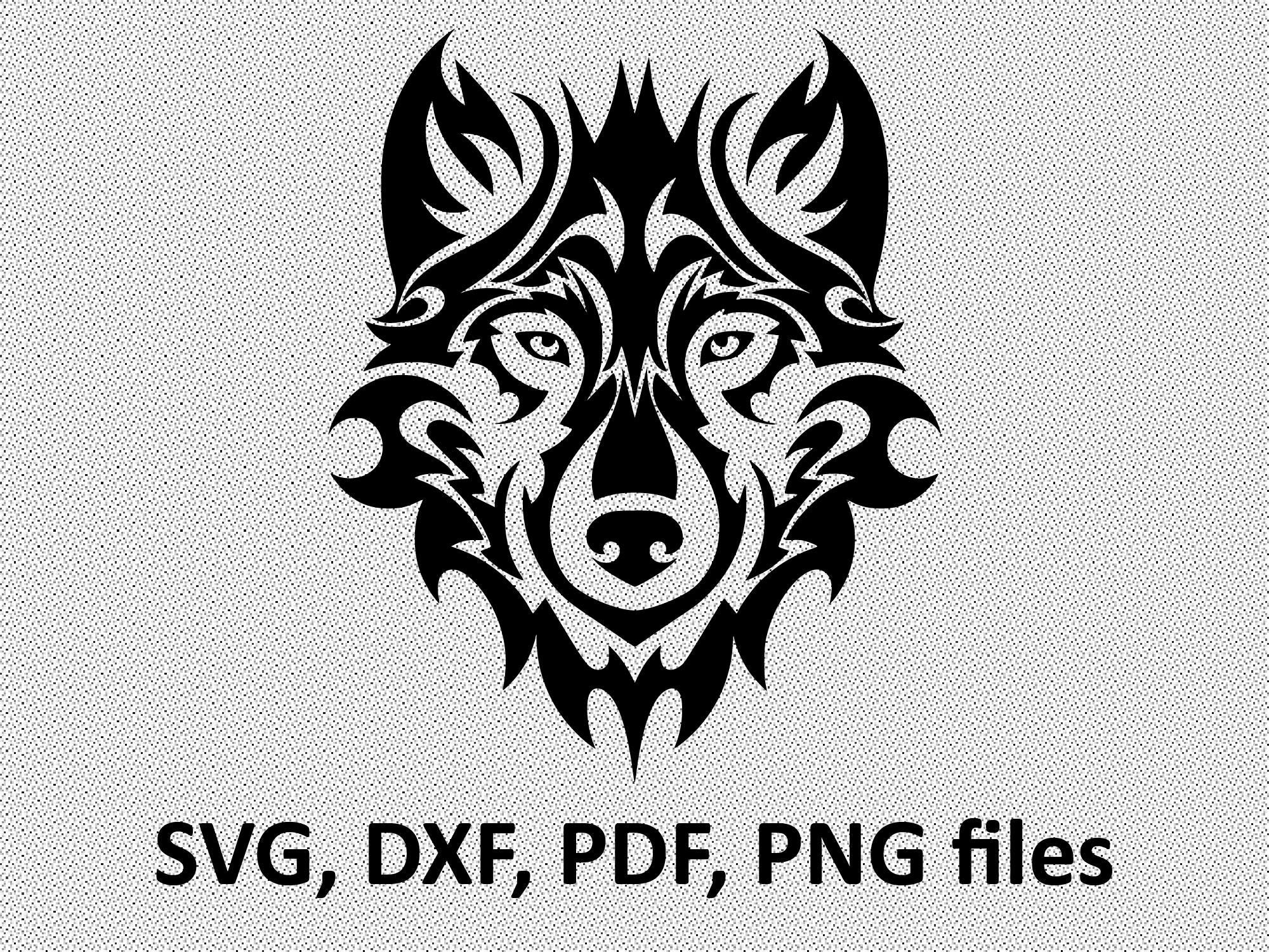 Download Wolf SVG/ Wolf DXF/ Wolf Clipart/ Wolf Files tribal ...