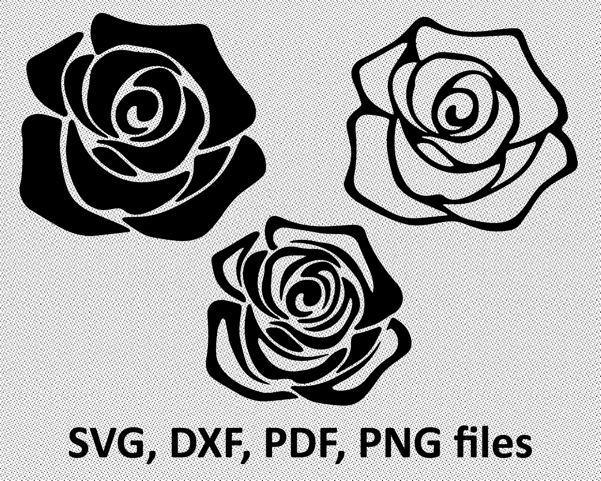 Download Rose SVG / Rose DXF / Rose Clipart / Rose Files cutting DXF | Etsy