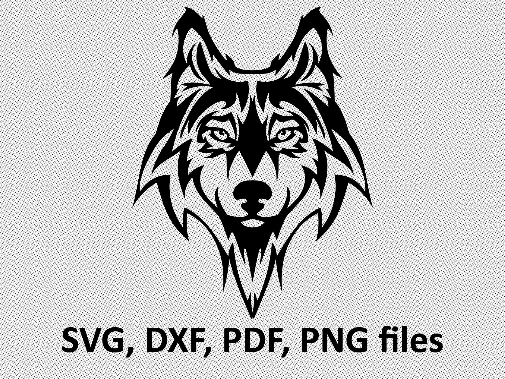 Download Wolf SVG/ Wolf DXF/ Wolf Clipart/ Wolf Files tribal ...