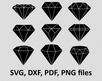 Diamonds SVG/ Diamonds DXF/ Diamonds silhouette Clipart/ Svg Files, printing design, cutting, png, pdf, DXF, diamonds vector, diamond svg