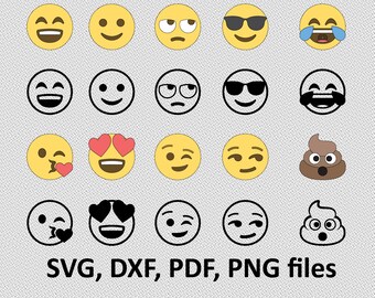Download 20 Emoji SVGEmoji Silhouette SvgEmoticon SVGEmoji Face