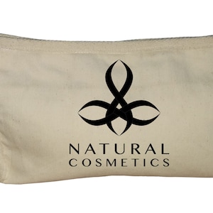 Frete grátis, bolsa de cosméticos de lona de algodão natural personalizada, bolsa de maquiagem com zíper, bolsa de higiene pessoal, porta-moedas, carteira, impressão personalizada aceita