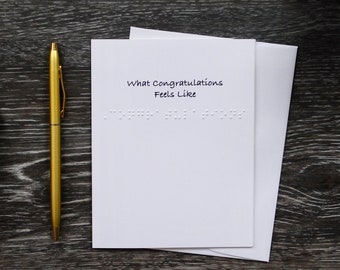 Braille Congratulations Card, White or Brown