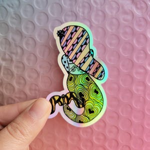 Zentangle Holographic Mermaid Sticker