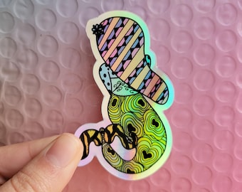 Zentangle Holographic Mermaid Sticker