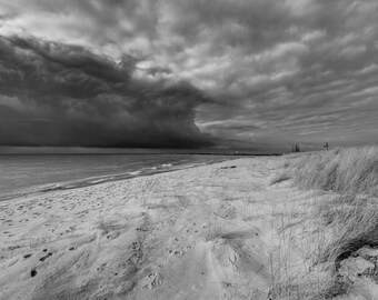 Canvas Print, Lake Michigan, Clouds, Beach, Weather