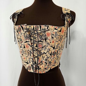 Vintage Style Karten Korsett Top, Renaissance Korsett, Viktorianisches Korsett, Mieder Top, Corsage