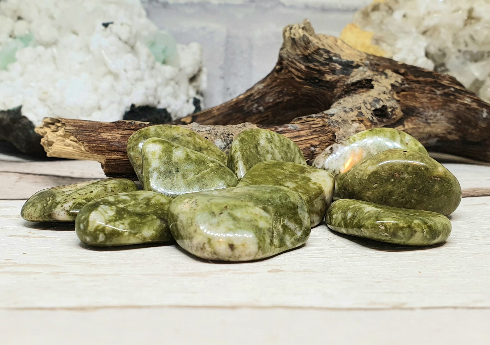 Snowflake Epidote Tumbled Stone Epidote Crystal Epidote Etsy UK