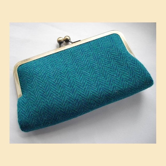 teal clutch bag