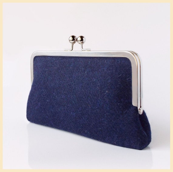 navy blue clutch purse