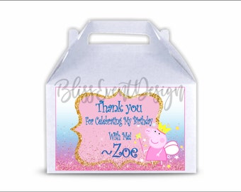 Peppa pig favor box | Etsy