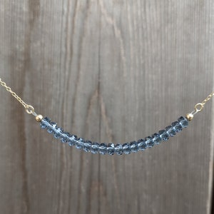 Swarovski Crystal Bead Necklace | Denim Blue Color | Gift for Her