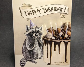 Two Raccoons Greeting Card