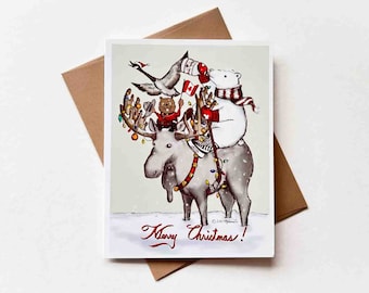 La carte de Noël la plus canadienne | Modèle n°001 | Taille A2 | 4,25 x 5,25 pouces plié | Vacances | de voeux | Carte vierge