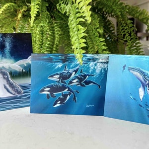 Carte de voeux Baleine, lot de 3 | Économisez 10 %