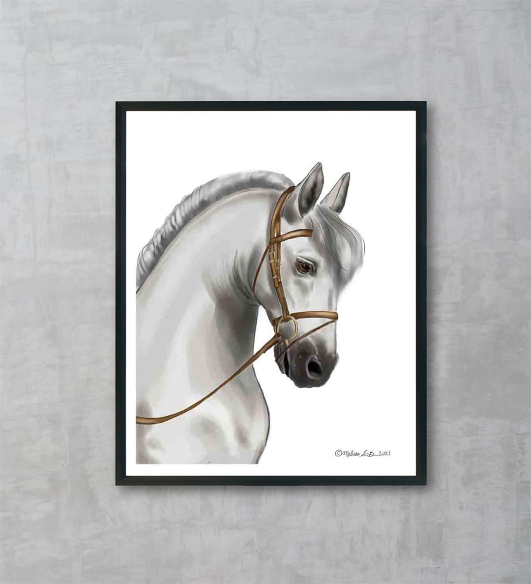 White Horse Art Print Unframed Home Decor House Warming Etsy