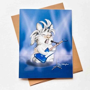 Lapin rock star| Vous êtes époustouflant| Anniversaire | Modèle n°040 | Merci | Drôle | Carte de correspondance vierge