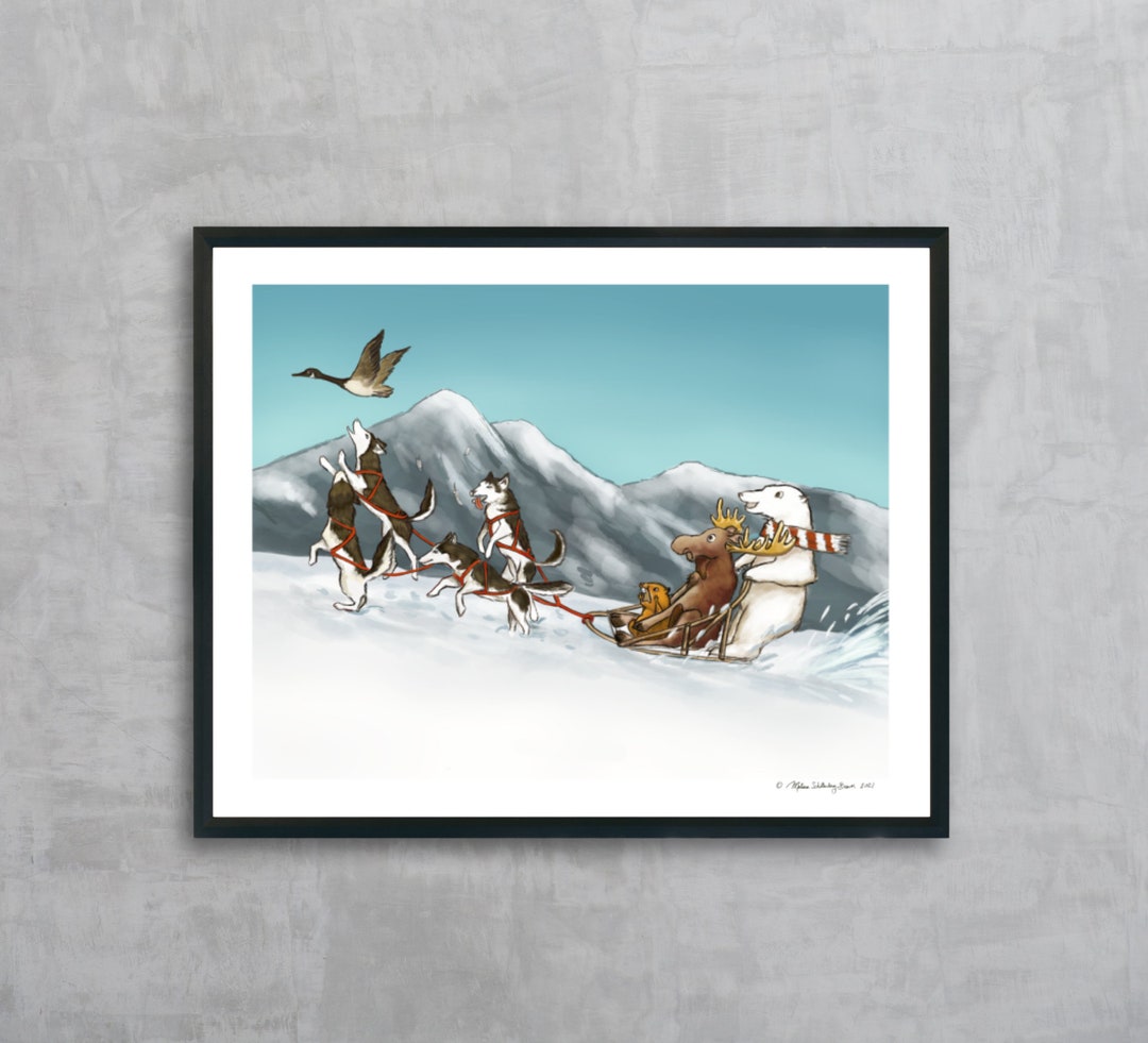 Canadian Dog Sled Team Fine Art Print | Unframed | Animals | Huskies ...