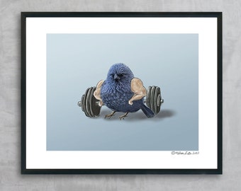 Vogel Arme Fine Art Print | Ungerahmt | Niemals überspringen Bein Tag | Witzig | Wunderlich |