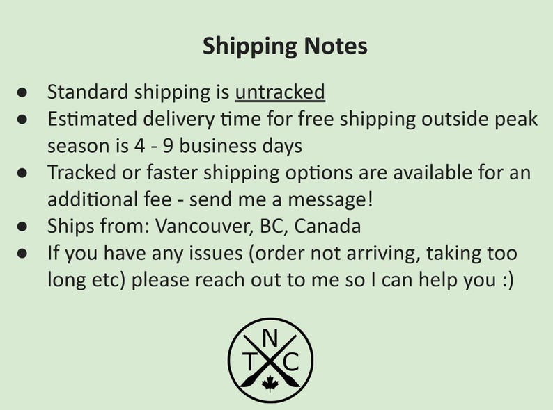 a green background with the words shipping notes
