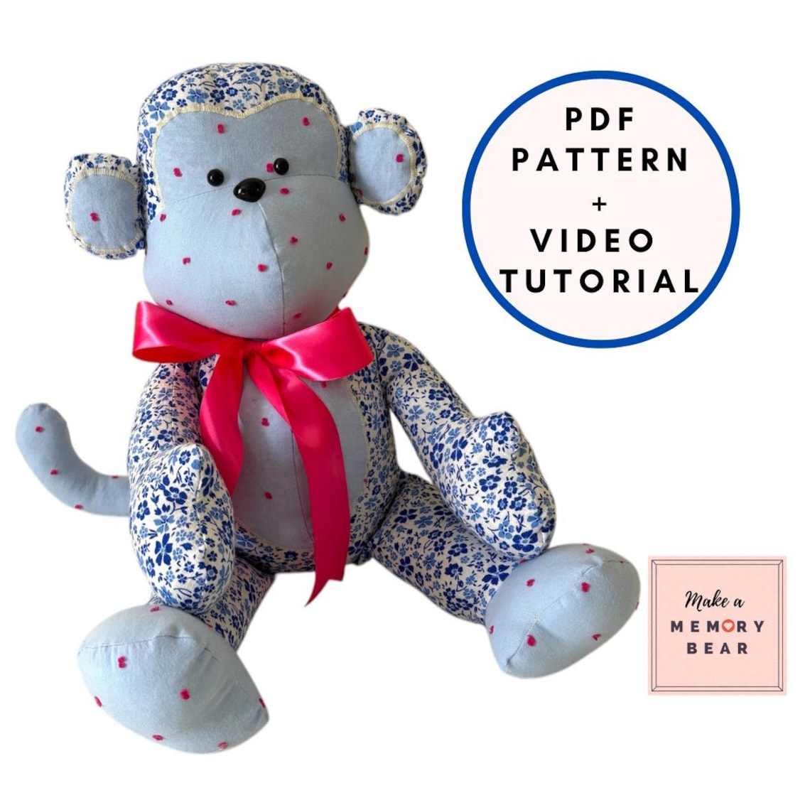 Mikey the Monkey Sewing Pattern: Memory Keepsake (PDF Pattern) - Etsy