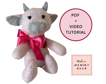 Dumplin’ the Cow | Cow Sewing Pattern PDF + Video Tutorial – Keepsake Made from Clothes