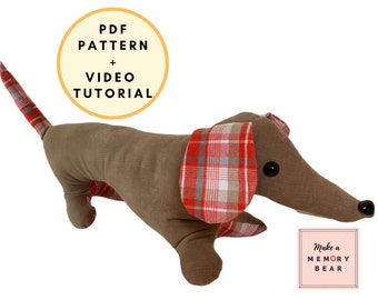Dachshund Memory Dog Sewing Pattern: 23 inch Keepsake (PDF Pattern) + Video Tutorial