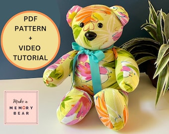 Memory Bear Pattern 18&quot; - Chipper Bear with Video Tutorial (PDF)