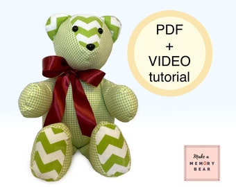 SIMPLE! Memory Bear Pattern 18" -Mamie Bear- with VIDEO tutorial | easy teddy bear pattern | keepsake bear pattern | memorial bear | plushie