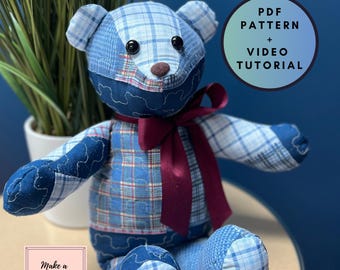 Mamie Memory Bear Pattern – 18 Inch Keepsake Plush (PDF Pattern)