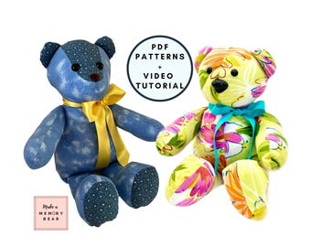 Memory Bear Sewing Pattern BUNDLE, Keepsake Teddy Bear (Instant Download)