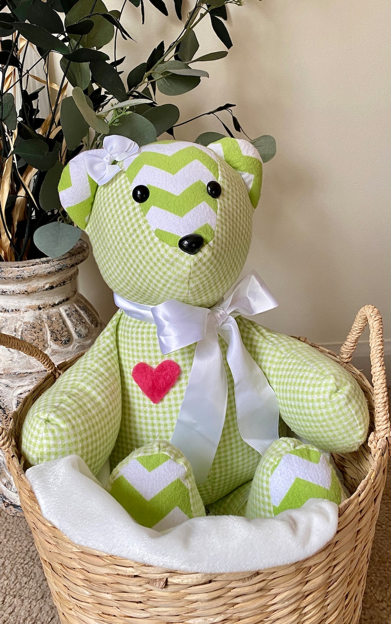 SIMPLE Memory Bear Pattern 18 Mamie Bear with VIDEO tutorial easy teddy bear pattern keepsake bear pattern memorial bear plushie image 3