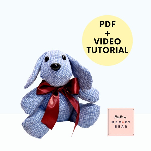 MINI Memory Dog Pattern 8" -"Peanut"-  with VIDEO tutorial! small memory bear | plushie sewing pattern | dog sewing pattern | memorial bear