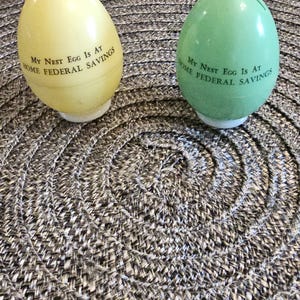 Set of 2 1970s-1980s Easter Egg Advertisment for Home Federal Savings